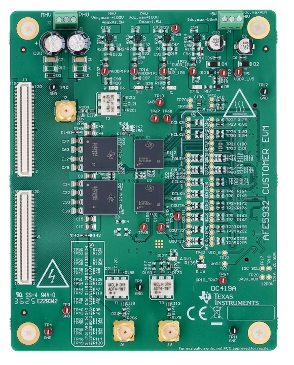 Texas Instruments ultrasound analog front-end evaluation board